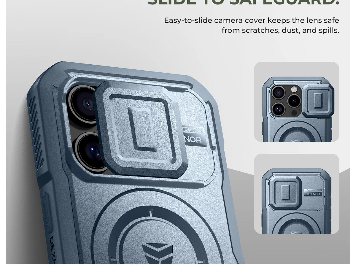 For iPhone 16 Case Kickstand Compatible with MagSafe Shockproof Bumper Cases with Slide Camera Cover  Built-in Screen Protector