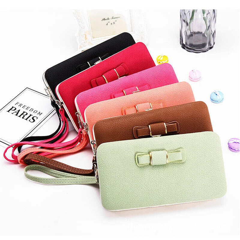 Fashion Women Clutch Wallet Long Card Holder Case Purse Cellphone Case Handbag With Wristlet - You Offer