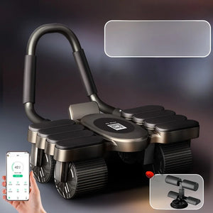 Upaded Six-Wheel Eight-Knee Pu-Up Rebound Abdominal Wheel Fitn Equipment for Men And Women Home Exercise Abdominal Mus...