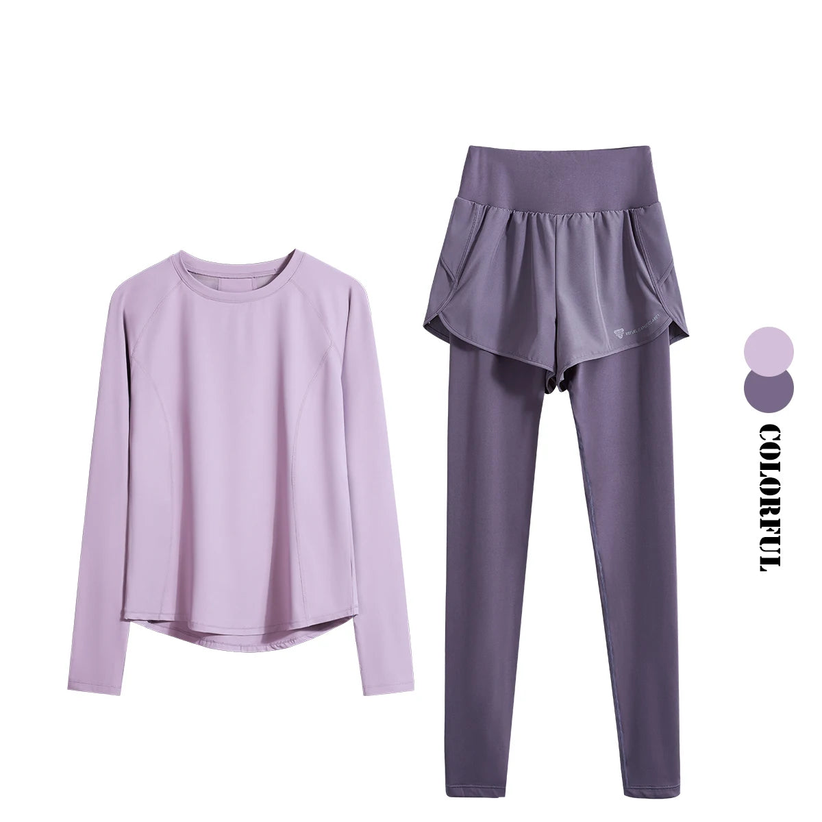 DRUR 2PCS Sports Set Women Seamless Yoga Suit Fitness Shirt High Waist Leggings Sets Female Gym Clothes Sports Outfit Yogawear