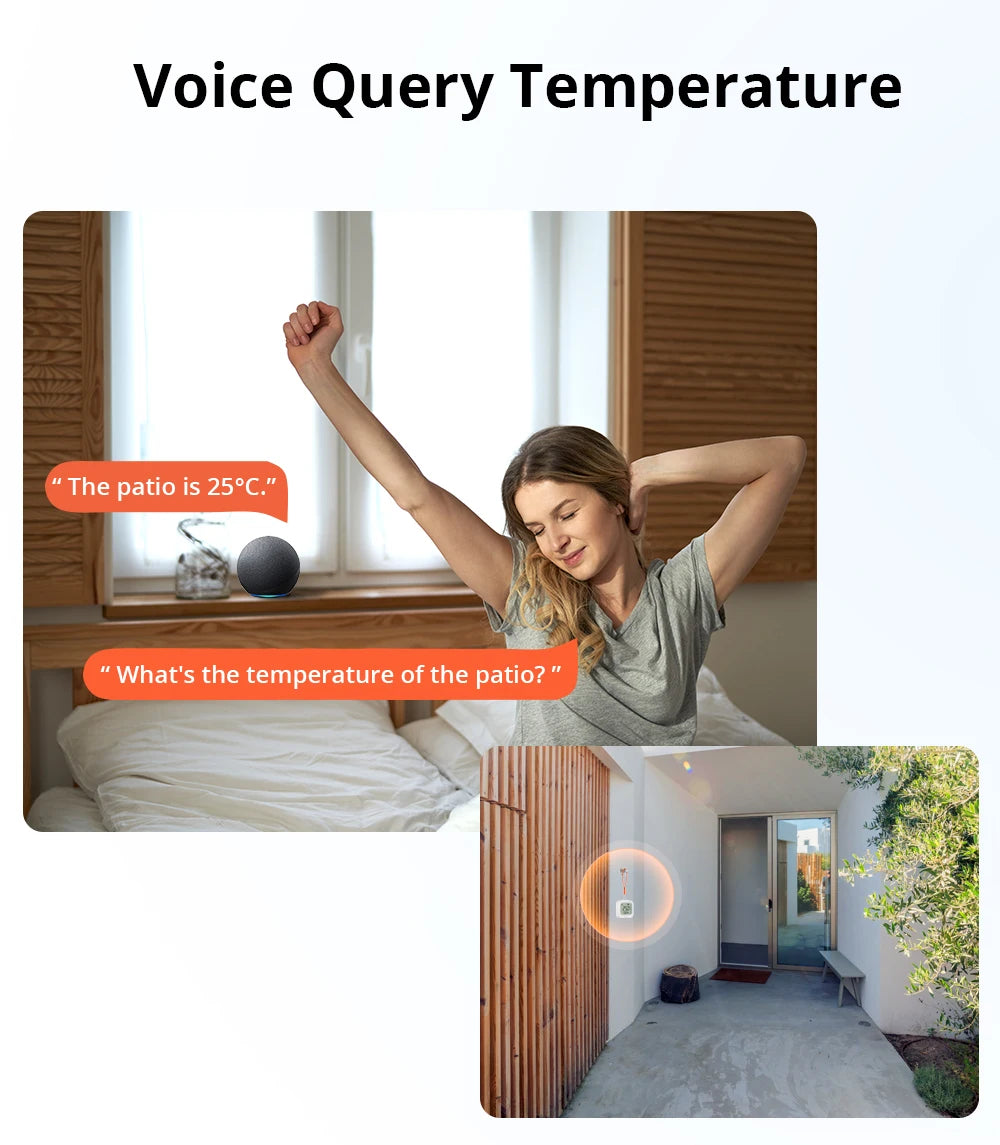 SONOFF SNZB-02WD Zigbee LCD Smart Temperature Humidity Sensor IP65 Waterproof for Bathroom Greenhouse Outside via ZBBridge-P