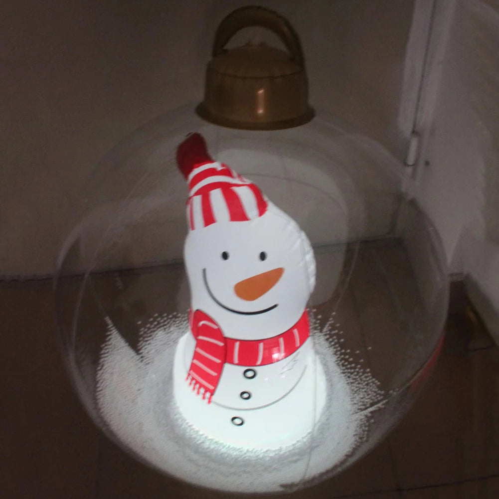 60cm Giant Inflatable Christmas Balls Light Up PVC Big Balls Xmas Tree Decorations Outdoor Holiday Yard Lawn Christmas Balloon