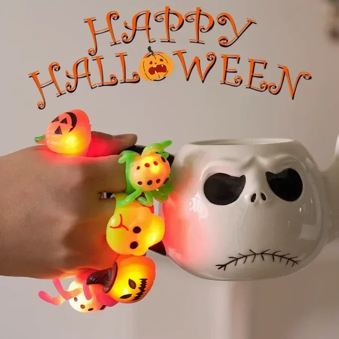 Christmas LED Flashing Ring Halloween Glow Finger Light Kids Party Toy Gift Light Up Finger Lamp Fun Glow in Dark Accessory