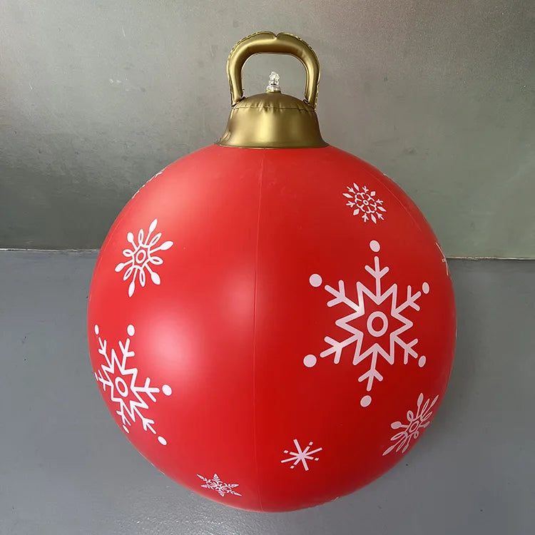 60cm Outdoor Christmas Inflatable Decorated Ball PVC Giant Big Large Balls Party Xmas Tree Decorations Toy Ball Without Light