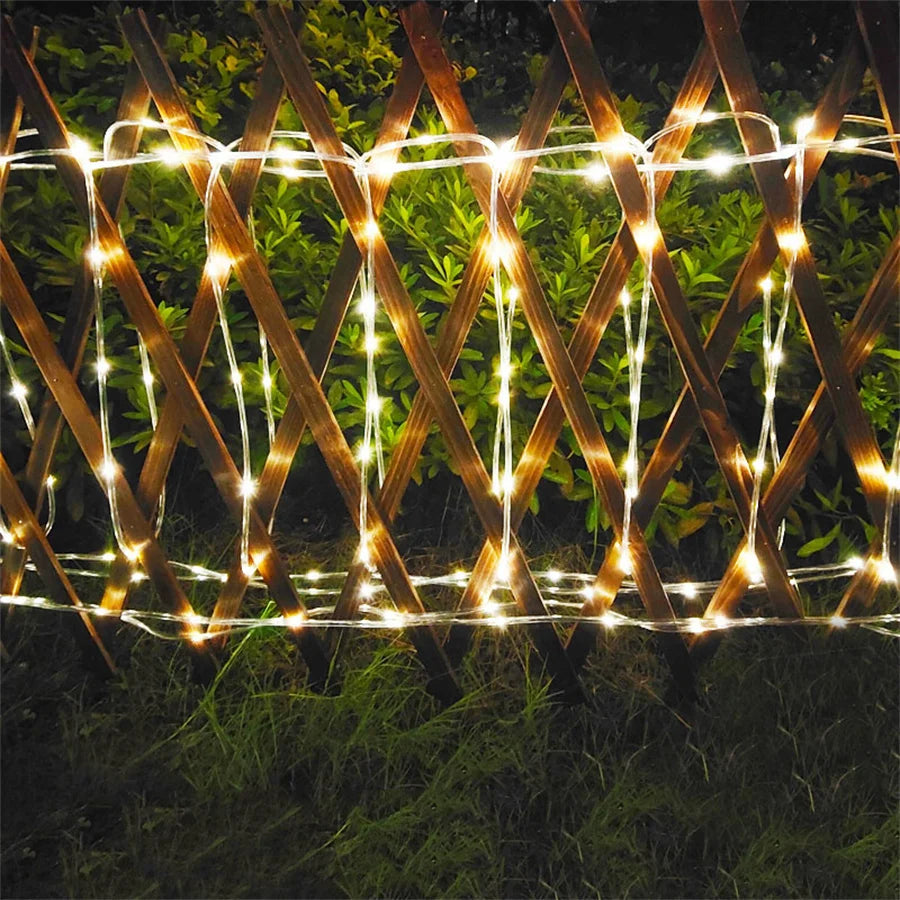 10M 20M 30M LED Tube Rope String Light Outdoor Waterproof 8 Modes Christmas Garland Fairy Lights for Garden Yard Path Tree Decor