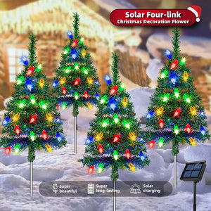 1to 4 Solar Christmas Tree Strawberry Lights - IP65 Waterproof. Essential Christmas decoration, perfect as a holiday gift.