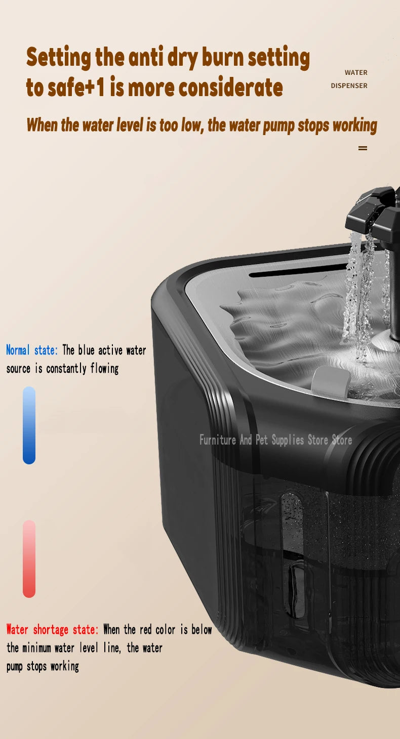 Wireless Automatic Cat Water Fountain 3600mAh 2800ML Pet Water Dispenser For Dog Cat Infrared Sensor Smart Pet Drinkier Fountain