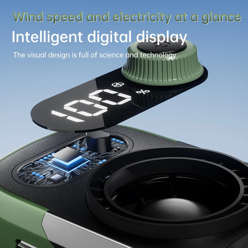 2025 13500RPM High-speed Waist Hanging Electric Fan Portable 6000mAh Power Bank Clip Waist Outdoor Construction Site Small Fan