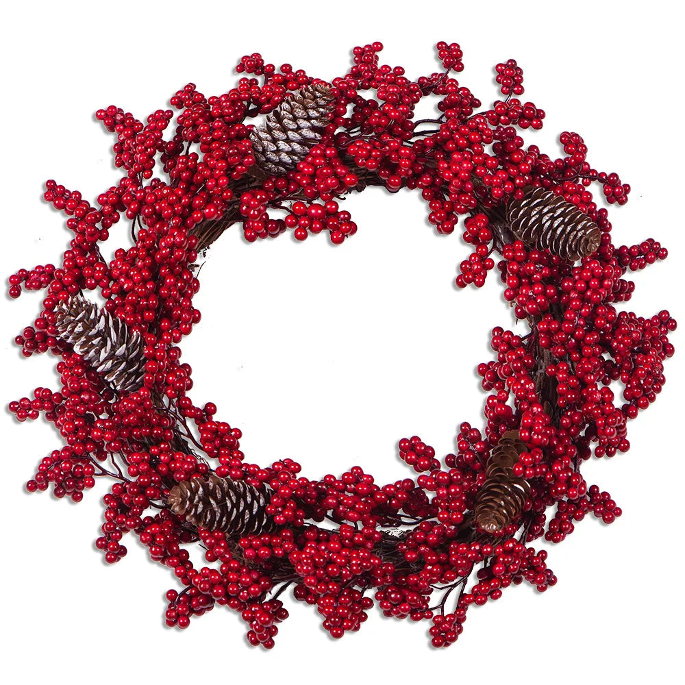 SRETNO Christmas Wreath Artificial Plants Red Fruit Flower Wreath Home Decorations Ornaments Christmas Supplies 2025 New Garland