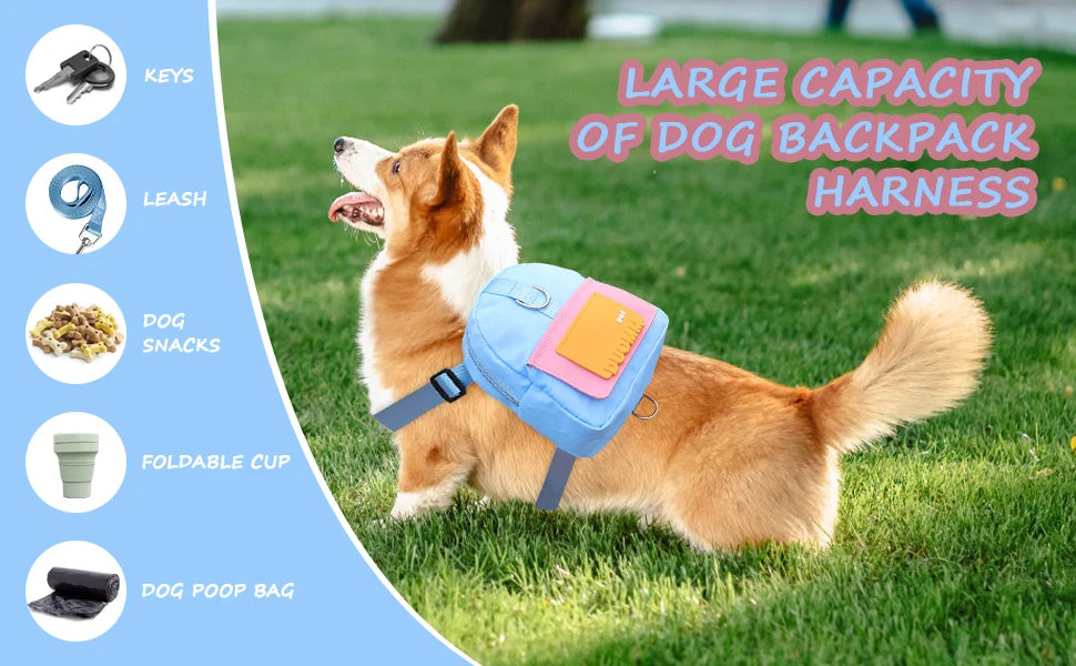 Cat and Dog Backpack Pet Traction Backpack Outdoor Travel Adjustable Pet Backpack Shoulders Pet Outing Equipment Breathable