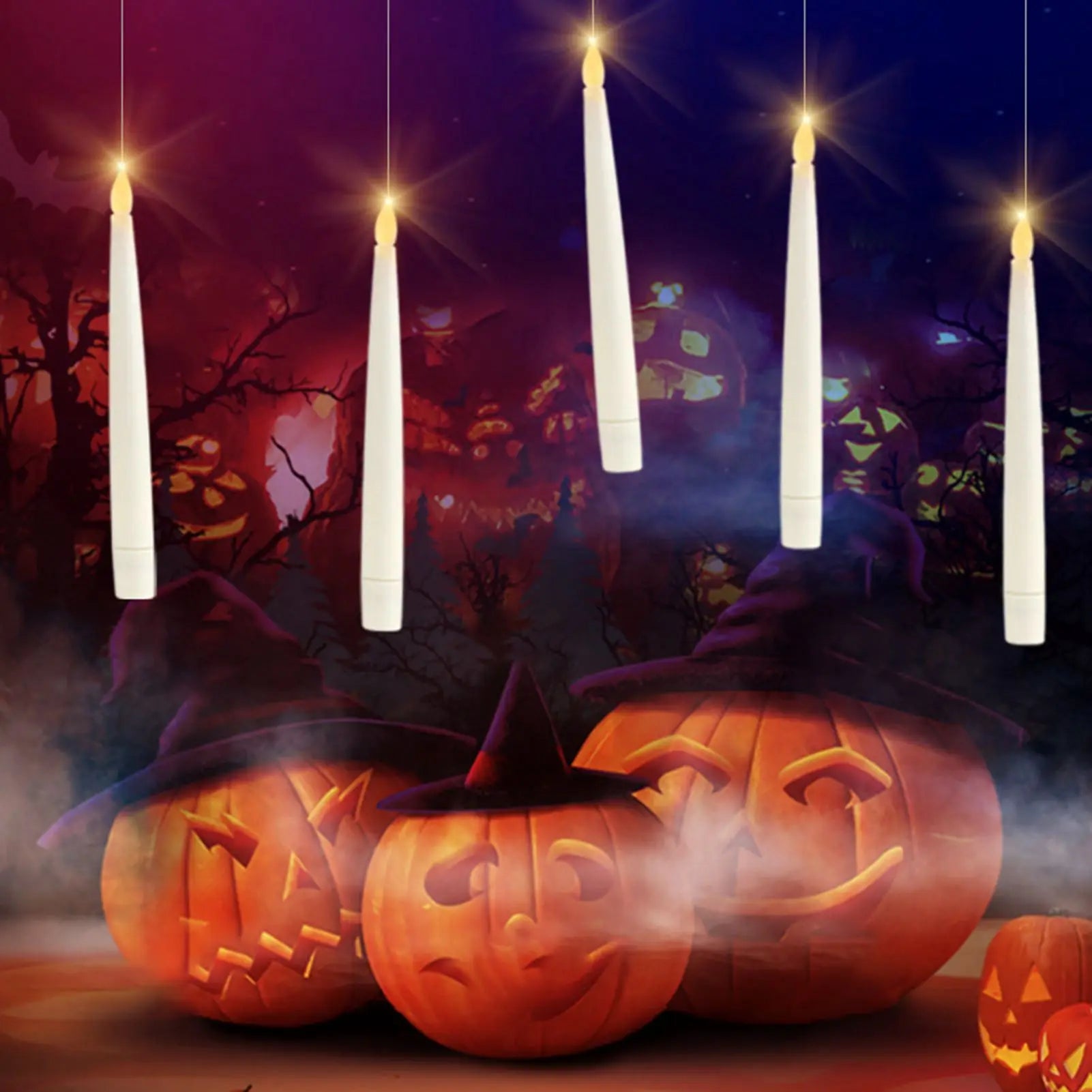 Floating Candles with Wand Remote 10pcs Magic Hanging Candles Flameless LED Taper Candle Remote Battery Operated