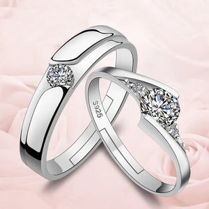 2Pcs 925 Sterling Silver Couples Ring Sets Light Polishing Simple Ring for Woman Man Classic Wedding Fine Jewelry Circle - You Offer