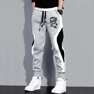 New Men Casual Drawstring dragon print Pants Jogger Pants Sweatpants Running Pants Sweatpants for Men - You Offer