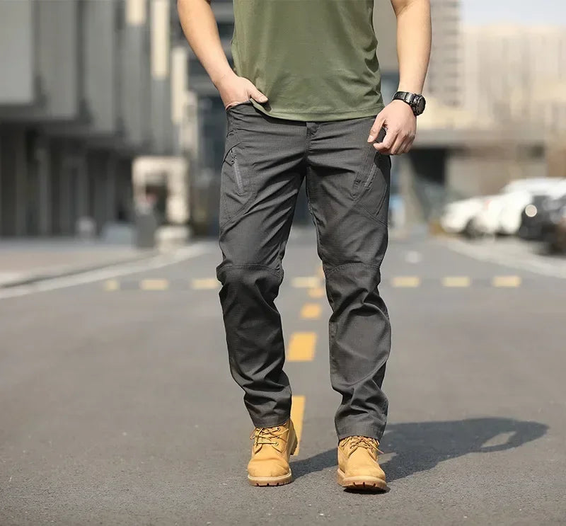 Men Outdoor Fashion Trendy Multi Pack Handsome Tactical Pants Comfortable Camouflage Four Seasons Training Waterproof Work Pants