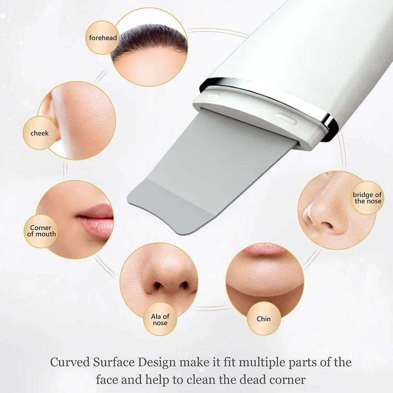New Ultrasonic Skin Scrubber Facial Deep Cleansing Blackhead Remove Ultrasonic Cleansing Cavitation Peeling Shovel Skin Scrubber