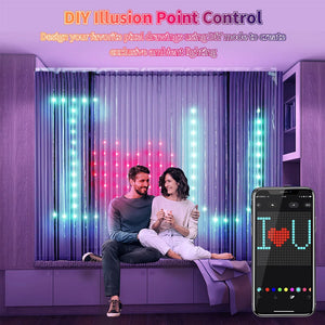400leds Rgbic Led String WS2812B Bluetooth Smart String Fairy Lights Christmas Garland Light Waterproof For Party Curtain Room