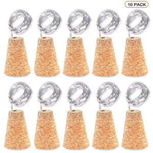 5/10pcs Wood Wine Bottle String Light 20LED Copper Wire Fairy Lights Cork Shape holiday Lamp Wedding Party Garden Decor Yard