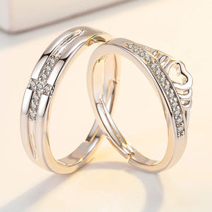 2Pcs 925 Sterling Silver Couples Ring Sets Light Polishing Simple Ring for Woman Man Classic Wedding Fine Jewelry Circle - You Offer