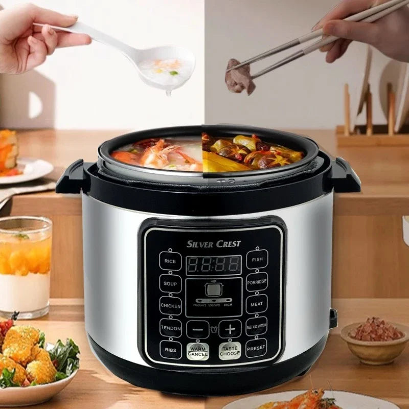 Electric Pressure Cooker 6L Large Capacity Household Multifunctional Electric Rice Cooker Intelligent Booking 3-step Timer Gears - You Offer