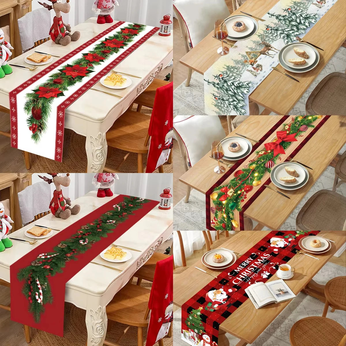 Christmas Decorations For Home Christmas Table Runner 2025 Christmas Table Flag Cover Navidad Noel Gift New Year Tablecloth