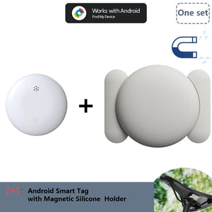 Android AirTag with Magnet Holder Compatible with Google Find My, Waterproof Shockproof Smart Tracker with Protective Cover