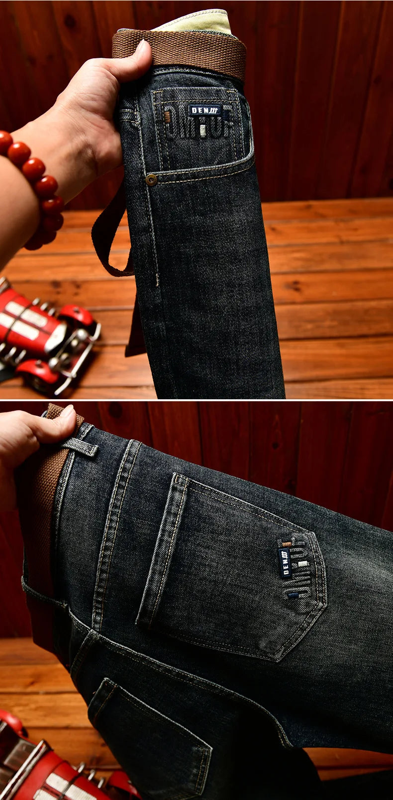 Trendy brand jeans for men in autumn 2025, thick denim, elastic fabric, fashionable street slim fit small leg pants - You Offer
