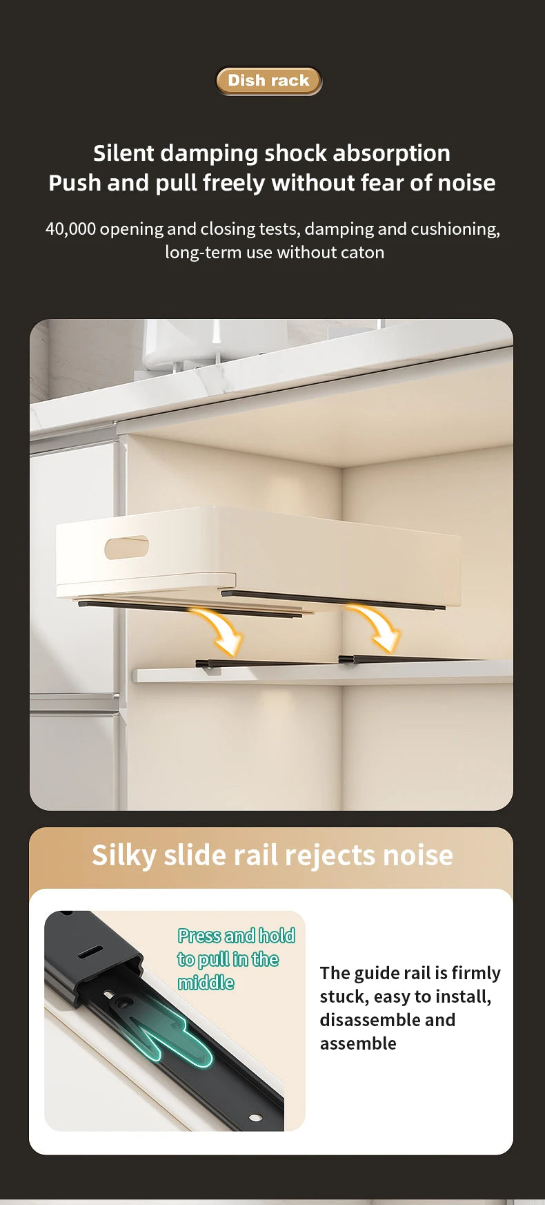 Kitchen Sliding Dish Rack Home Pull-out Drawer Bowl Storage Shelf Dish Drying Storage Box With Sliding Rail Kitchen Storage Rack - You Offer