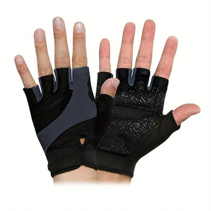Sports and fitness half finger gloves, unisex summer thin version, wear-resistant, non slip, breathable