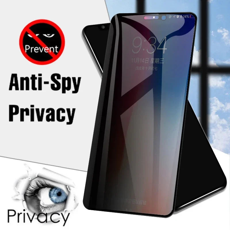 Anti Spy Tempered Glass For iPhone 16 15 14 13 12 Mini 11 Pro XS Max XR X 8 7 Plus SE 2020 Screen Protector Privacy Glass
