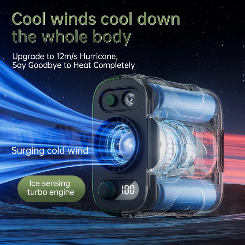 2025 13500RPM High-speed Waist Hanging Electric Fan Portable 6000mAh Power Bank Clip Waist Outdoor Construction Site Small Fan