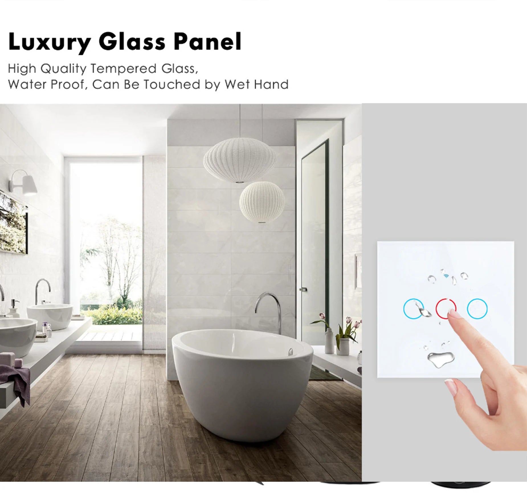 EU Smart Switches 1/2/3Gang Tuya Wifi Touch Light Switch Wall Sensor Switches Smart Life For Alexa Google Home 433RF Remote