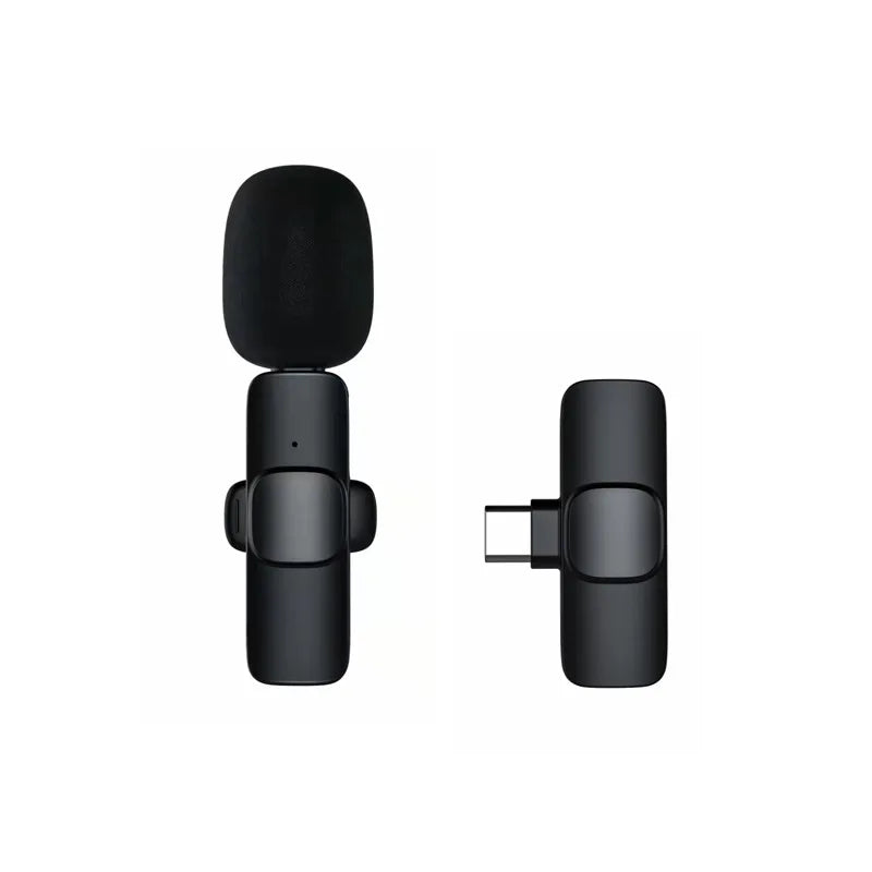 New Wireless Lavalier Microphone 2in1 Portable Audio Video Recording Mini Mic for iPhone Android Live Broadcast Gaming Phone Mic
