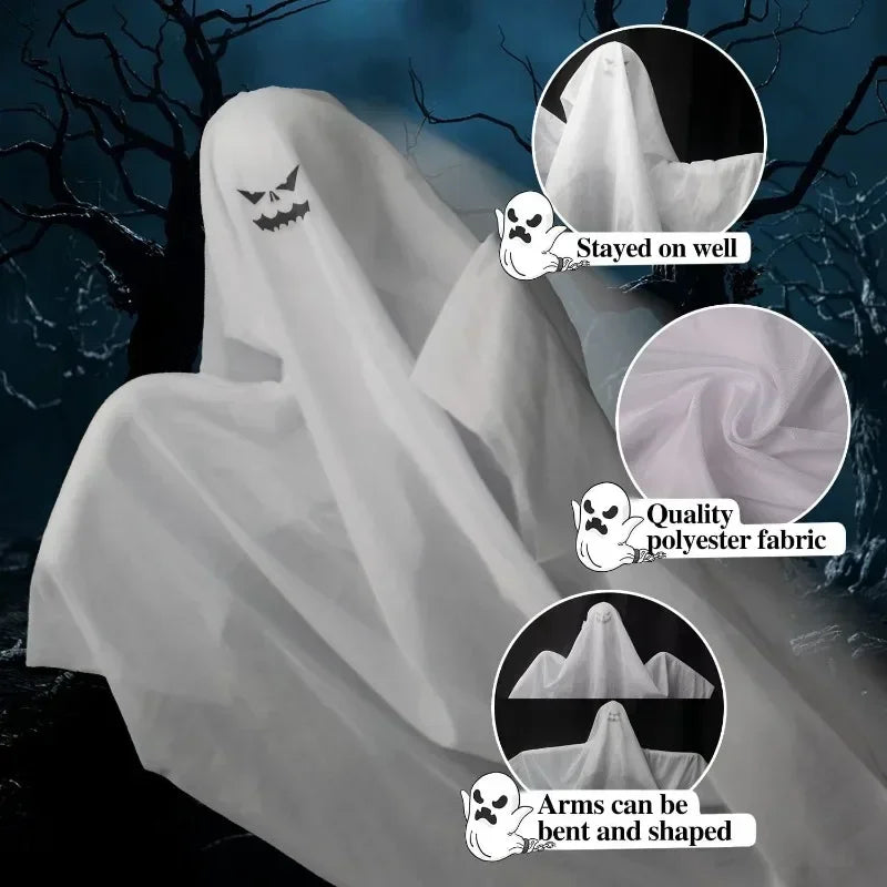 1-10PCS Halloween LED Lights Glowing Decor Hanging Scary Phantom for Haunted House Door Porch Escape Room Props Halloween Props
