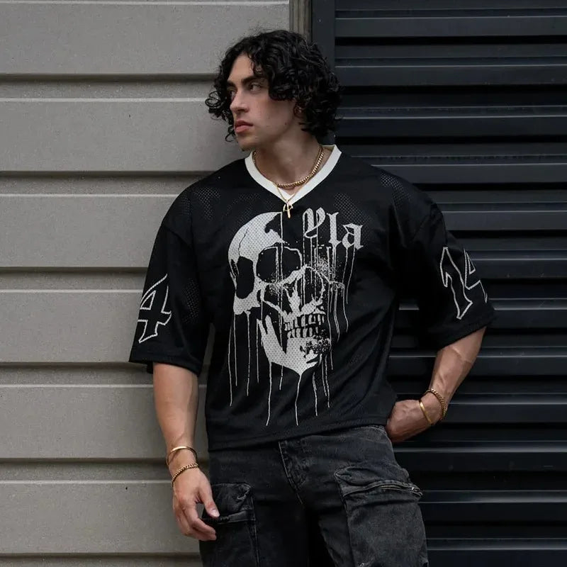 3D T-shirt men's new sports and leisure quick drying fashionable loose and comfortable clothing gym running shirt men
