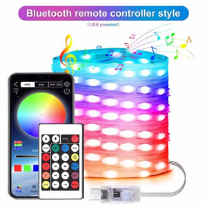 Smart USB Bluetooth App Control LED String Light Waterproof Outdoor Fairy Lights For Party Christmas Tree Lights Wedding Decor