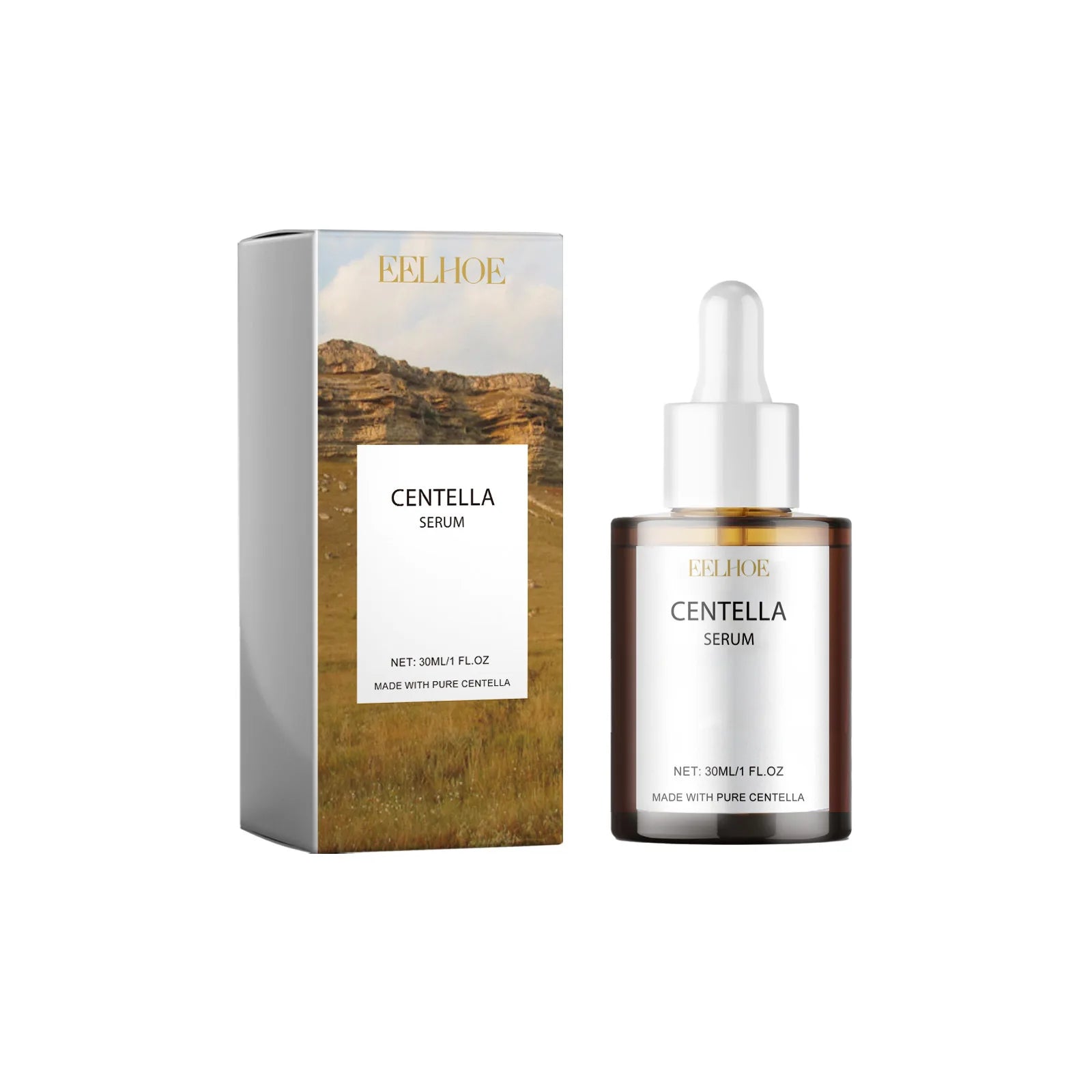 EELHOE Centella Serum Deep Hydration Pore Shrinking Smooth Moisturizing Facial Skin Rejuvenation Hyaluronic Acid Face Serum 30ml
