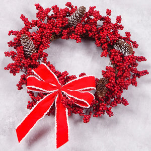 SRETNO Christmas Wreath Artificial Plants Red Fruit Flower Wreath Home Decorations Ornaments Christmas Supplies 2025 New Garland