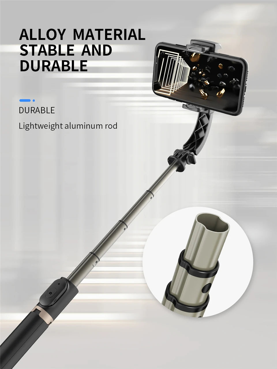 FGCLSY 2024 New Gimbal Stabilizer Selfie Stick Wireless Foldable Tripod with Bluetooth Shutter Monopod for IOS Android
