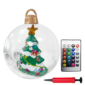 60cm Giant Inflatable Christmas Ball with Lights Remote Control Giant Luminous Inflatable Christmas Ball Outdoor Christmas Decor