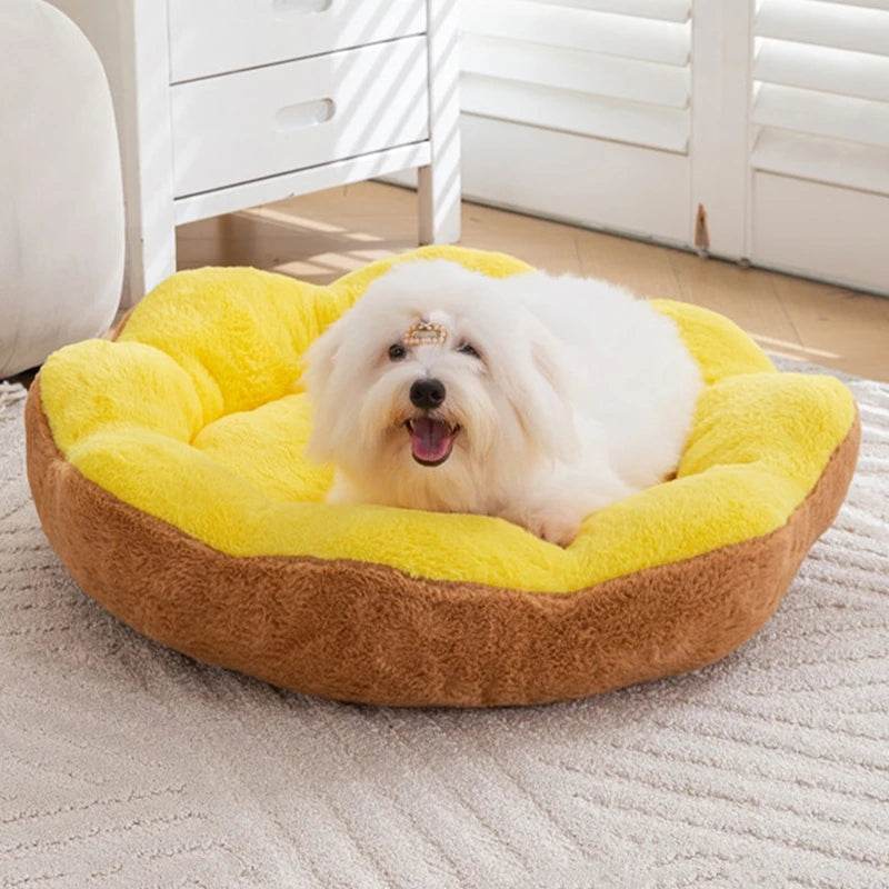 Winter Universal Dog Bed Mat Cute Flower-Shaped Nest Bed for Large Dog Cat Pet Plush Warm House  Pet Dog Accessories