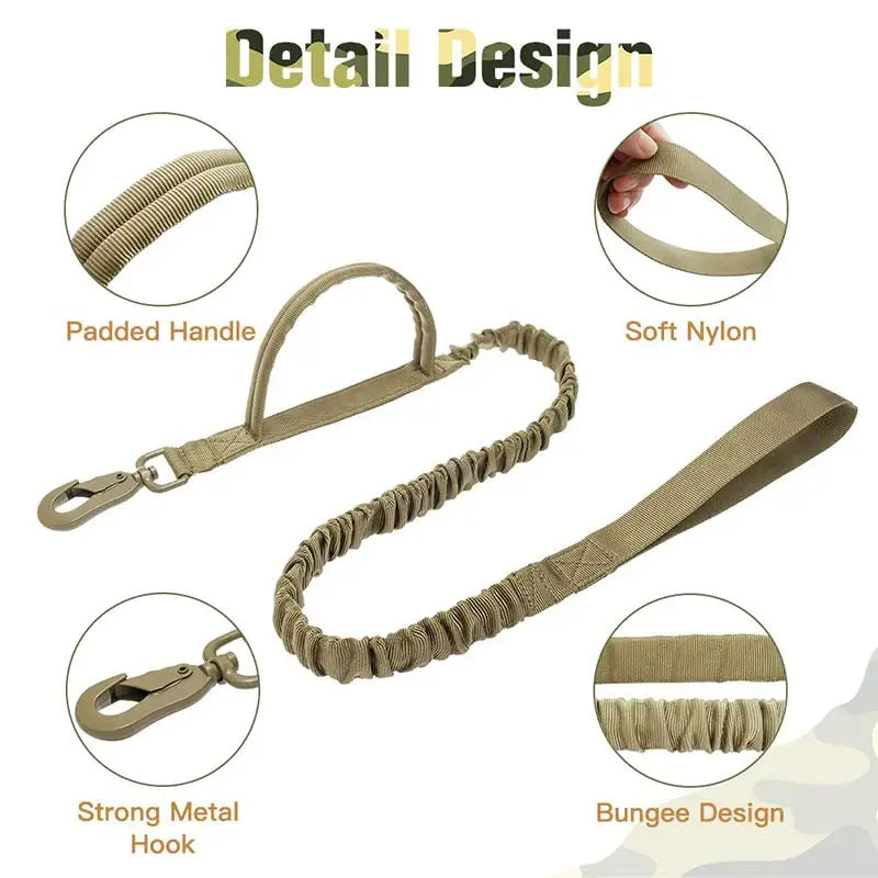 Dog Harness Leash Collar Patches Set for Medium Large Dogs Military Pet Vest Adjustable Tactical Dog Harnesses Training Walking