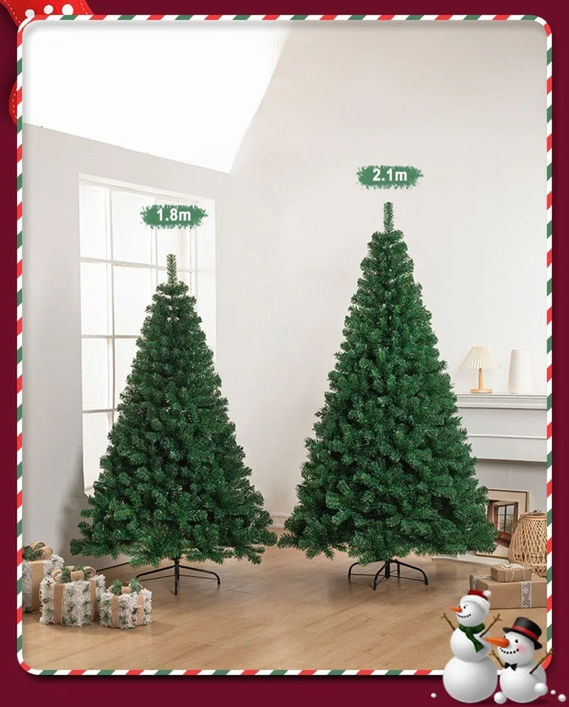 1.2/1.5/1.8/2.1M Christmas Tree Simulation with Metal Holder Base for Home Party Decorations Christmas Ornament Simple Install