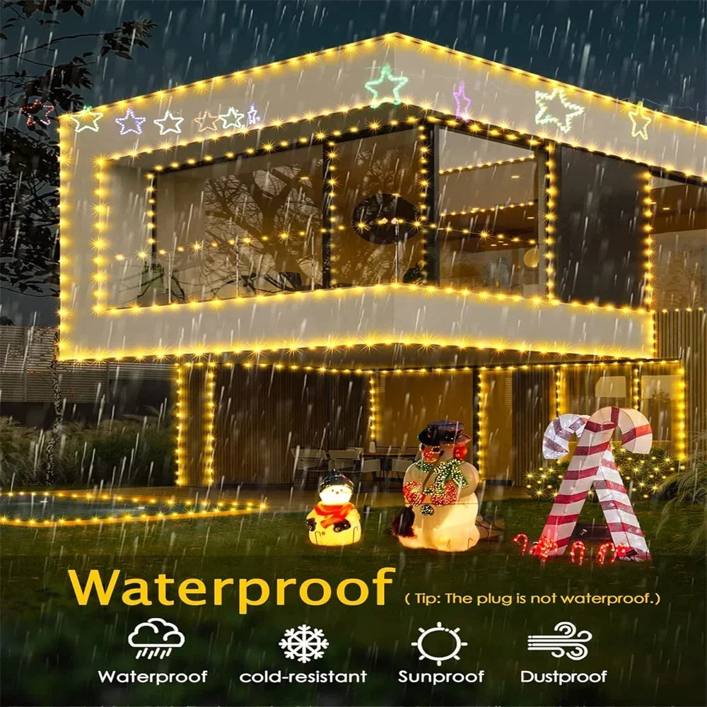 LED Green Wire Led String Fairy Lights US/EU Plug 110V/220V Waterproof LED Christmas Tree Holiday Home Garden Decoration Xmas