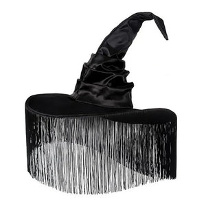 Black Witch Hat Halloween Folds Wizard Party Cosplay Costume Headgear Devil Cap Props Decoration Supplies for Adult Women Men