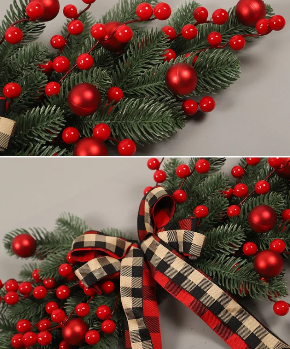 New Christmas Red Fruit Lattice Knot Decoration Fascia Santa Claus Bedroom Hangings Lintel Christmas Party Home Decor Accessory