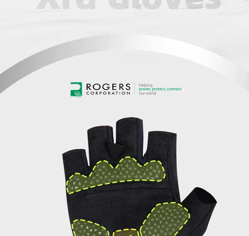 YKYWBIKE 2025 Cycling Sports Gloves PORON XRD Sponge Summer Road Bike Gloves Shock-Absorbing Bicycle MTB Half Finger Gloves