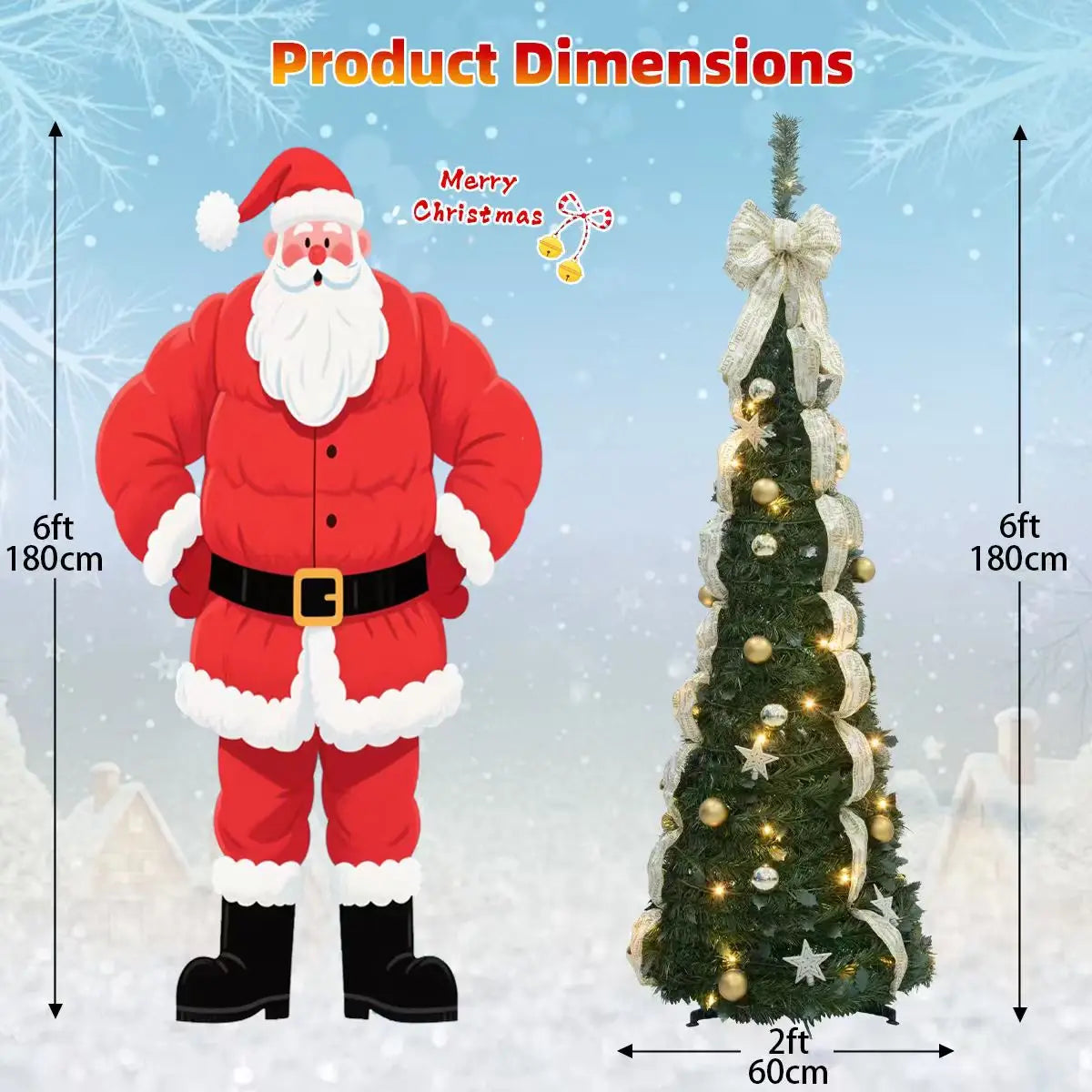 6FT/6.23FT Pre-lit Falling Snow Artificial Christmas Tree, Indoor, Holiday, DIY, Home, Room, Kitchen, Party, Christmas Decor