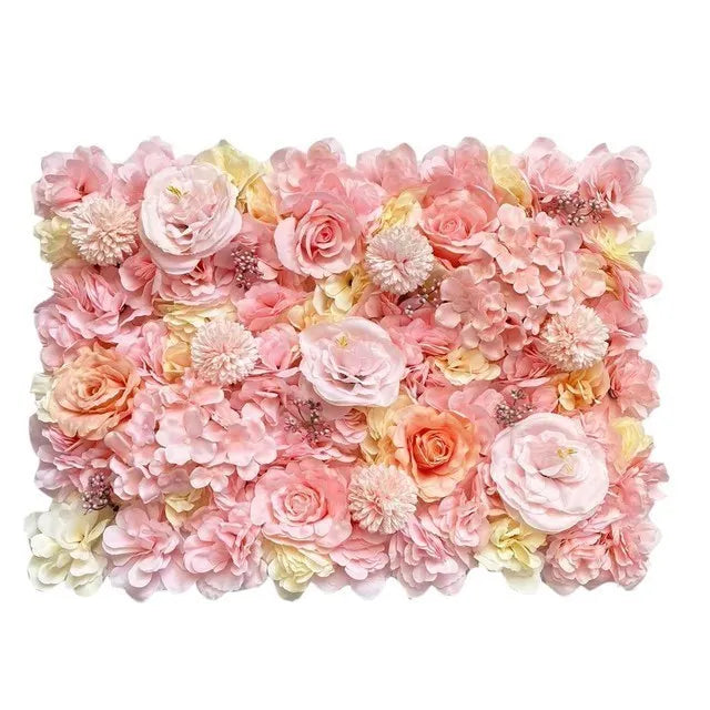 Pink Silk Rose Flower Wall Panels Artificial Flower for Wedding Decoration Baby Show Party Home Bedroom Backdrop Decor - You Offer