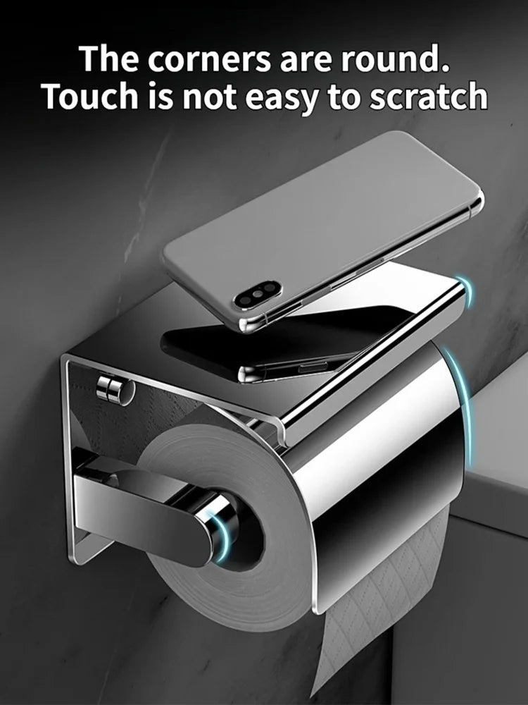 304 Stainless Steel Bathroom Toilet Paper Holder Waterproof Roll Paper Box Tissue Box Holder Bathroom Hardware Accessories
