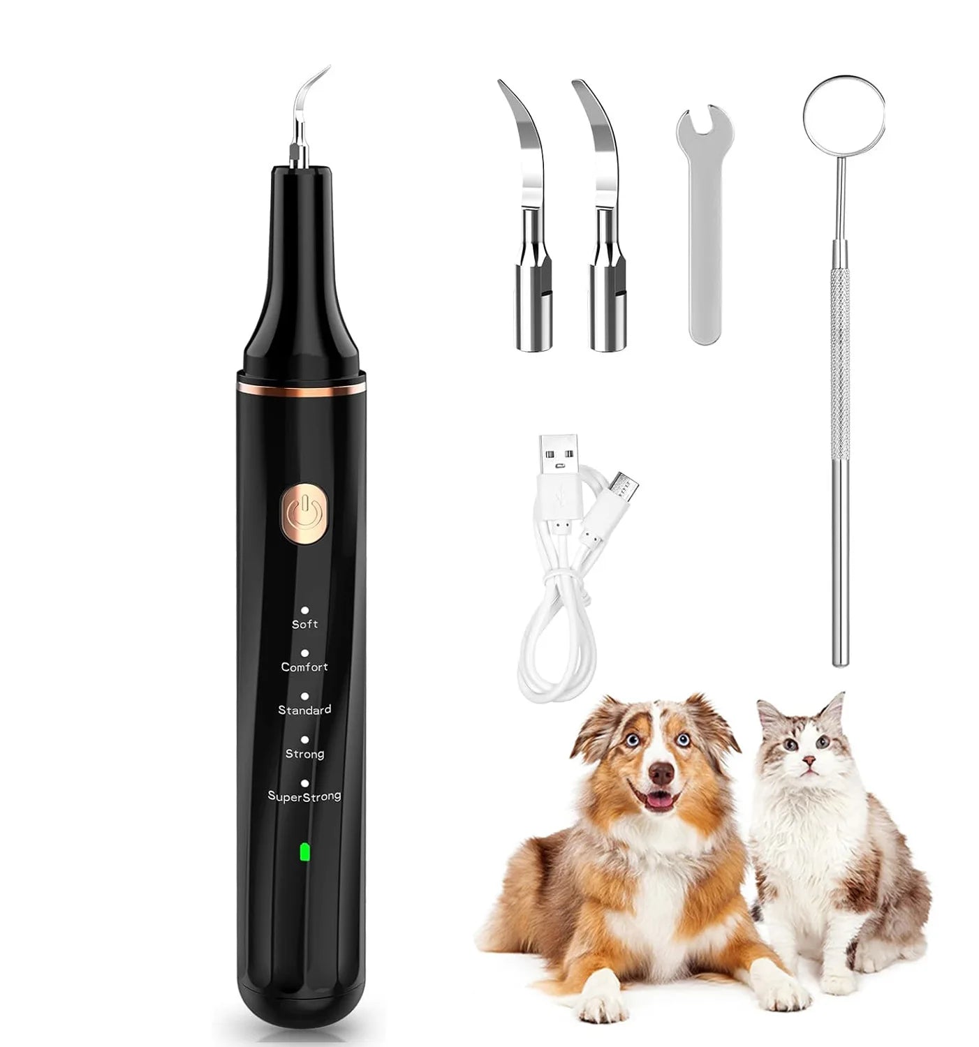 Ultrasonic Portable Electric Dog Toothbrush Professional Plaque Calculus Removal Teeth Whitening for Pet Dental Care